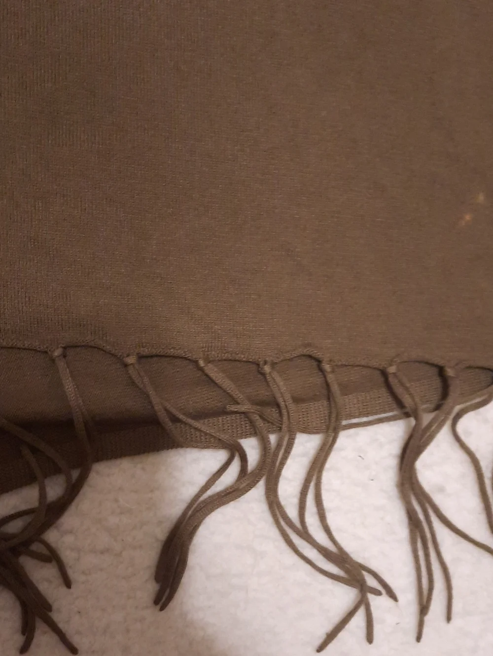 Womens Brown V-Neck Fringed Pancho 321